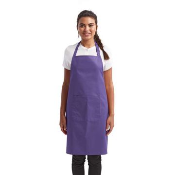 Artisan Collection By Reprime RP154 Recycled Bib Apron with Pocket - Purple