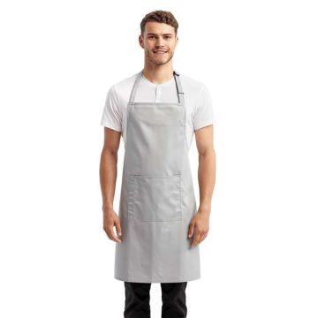 Artisan Collection By Reprime RP154 Recycled Bib Apron with Pocket - Silver