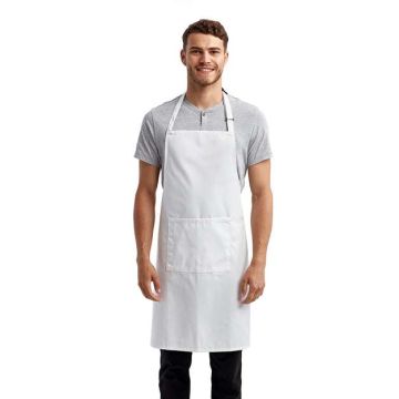 Artisan Collection By Reprime RP154 Recycled Bib Apron with Pocket - White