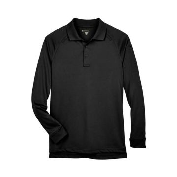 Harriton M211L Advantage Long Sleeve Tactical Polo - Black