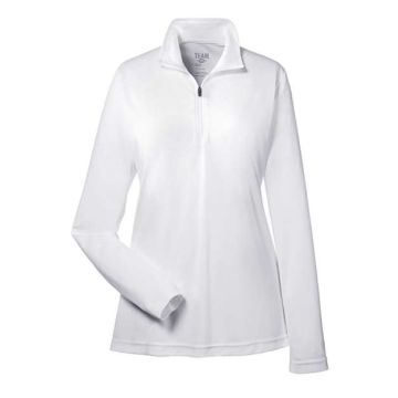 Team 365 TT31W Women's Zone Performance Quarter-Zip Pullover - White