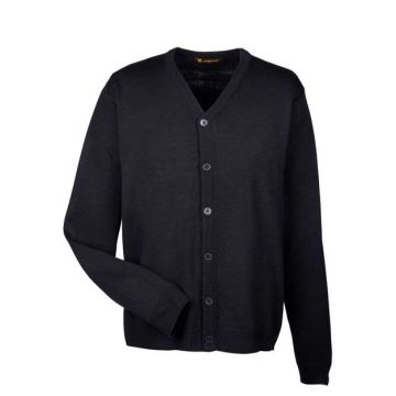 Harriton M425 Pilbloc™ V-Neck Button Cardigan Sweater - Black