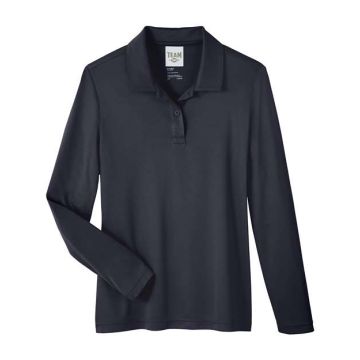Team 365 TT51LW Women's Zone Performance Long Sleeve Polo - Black