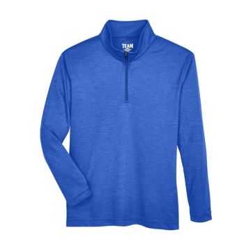 Team 365 TT31HY Youth Zone Sonic Heather Performance Quarter-Zip Pullolver
