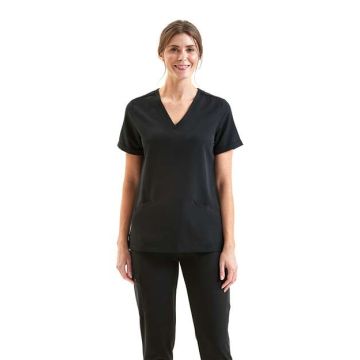 Onna NN310 Women's Invincible V-Neck Stretch Scrub Top - Black