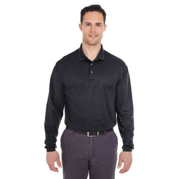 Ultra Club 8210LS Cool & Dry Long Sleeve Mesh Piqué Polo - Black
