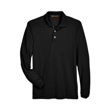 Harriton M265L Easy Blend™ Long Sleeve Polo - Black