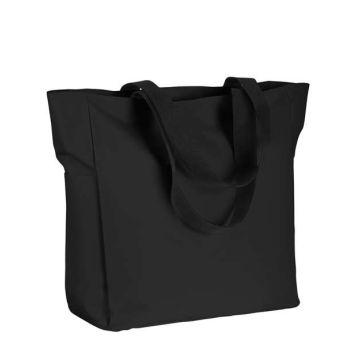 Bagedge BE080 Polyester Zip Tote - Black