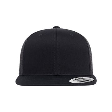 Yp Classics 6609 Retro High Profile Trucker Cap - Black