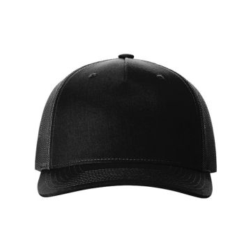 Richardson 112FP Five-Panel Trucker Cap - Black
