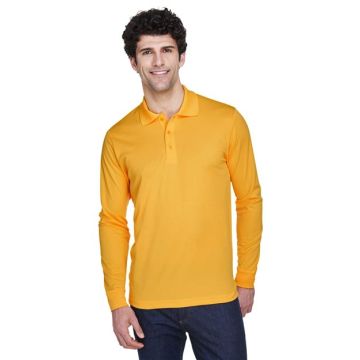 Core365 88192 Pinnacle Performance Long Sleeve Piqué Polo - Black