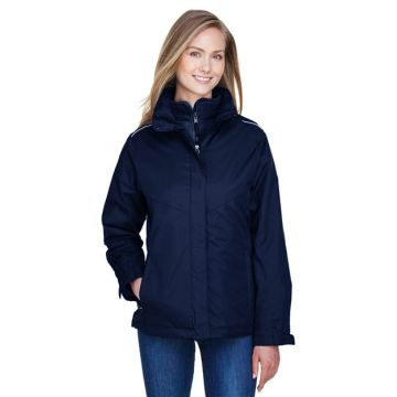 Core365 78205 Women's 3-in-1 Jacket with Fleece Liner - Black