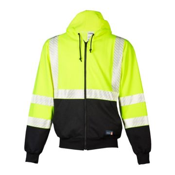 Kishigo F507 FR Full-Zip Hooded Sweatshirt - Lime