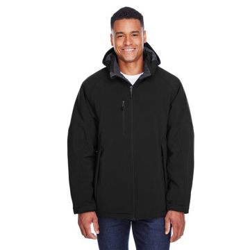 North End 88159 Glacier Insulated Three-Layer Fleece Soft Shell Hood Jacket with Detachable Hood - Black