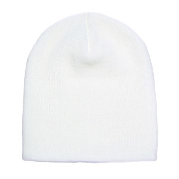 Yupoong 1500 Adult Knit Beanie - WHITE
