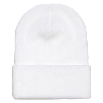 Yupoong 1501 Adult Cuffed Knit Beanie - WHITE