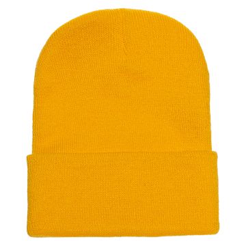 Yupoong 1501 Adult Cuffed Knit Beanie - GOLD