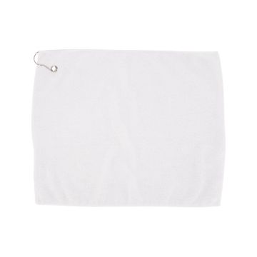 Carmel Towel Company 1518MFG Microfiber Towel with Grommet and Hook - WHITE