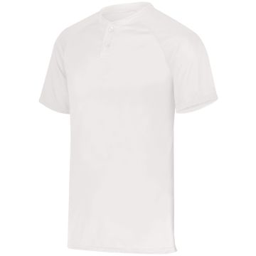 Augusta Sportswear 1565 Attain Wicking Two-Button Baseball Jersey - WHITE