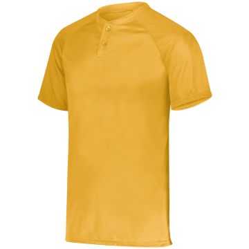 Augusta Sportswear 1566 Youth Attain Wicking Two-Button Baseball Jersey - GOLD