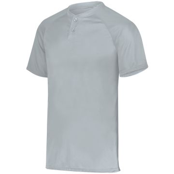 Augusta Sportswear 1565 Attain Wicking Two-Button Baseball Jersey - SILVER
