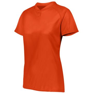 Augusta Sportswear 1567 Ladies Attain Wicking Two-Button Softball Jersey - ORANGE