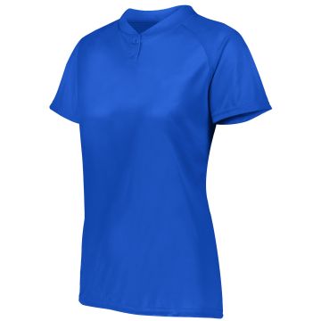 Augusta Sportswear 1567 Ladies Attain Wicking Two-Button Softball Jersey - ROYAL
