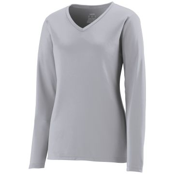 Augusta Sportswear 1788 Ladies NexGen Wicking Long Sleeve Tee - SILVER