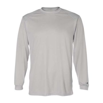 Badger 4104 B-Core Long Sleeve T-Shirt - S - Silver
