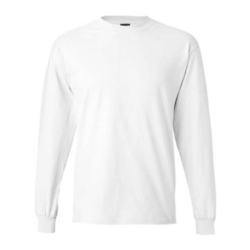 Hanes 5186 Beefy-T® Long Sleeve T-Shirt - S - White