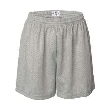 Badger 7216 Women's Pro Mesh 5" Shorts with Solid Liner - S - Silver