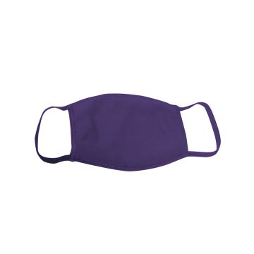 Bayside 1900BY Adult Cotton Face Mask Made in USA - PURPLE