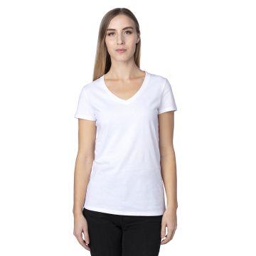 Threadfast Apparel 200RV Ladies' Ultimate CVC V-Neck T-Shirt - WHITE