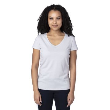 Threadfast Apparel 200RV Ladies' Ultimate CVC V-Neck T-Shirt - SILVER
