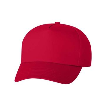 Valucap 8869 Five-Panel Twill Cap - Adjustable - Red