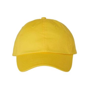 Valucap VC300A Adult Bio-Washed Classic Dad Hat - Adjustable - Yellow