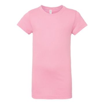 Lat 2616 Girls' Fine Jersey Tee - XS - Pink