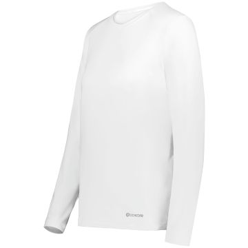 Augusta Sportswear 222338 Ladies Essential Long Sleeve Tee Powered by Coolcore® - WHITE