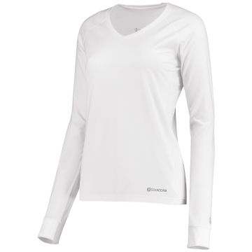 Augusta Sportswear 222770 Ladies Electrify Long Sleeve Tee Powered by Coolcore® - WHITE