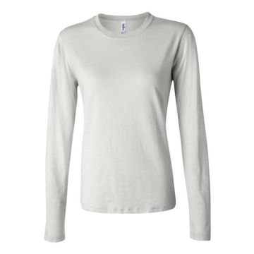 Bella + Canvas 6500 Women’s Jersey Long Sleeve Tee - S - White