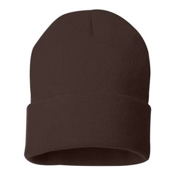 Sportsman SP12 12" Solid Cuffed Beanie - One Size - Brown