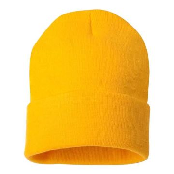 Sportsman SP12 12" Solid Cuffed Beanie - One Size - Gold