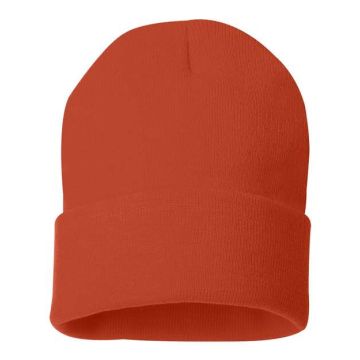 Sportsman SP12 12" Solid Cuffed Beanie - One Size - Orange