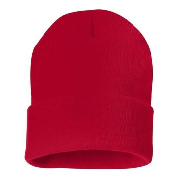 Sportsman SP12 12" Solid Cuffed Beanie - One Size - Red