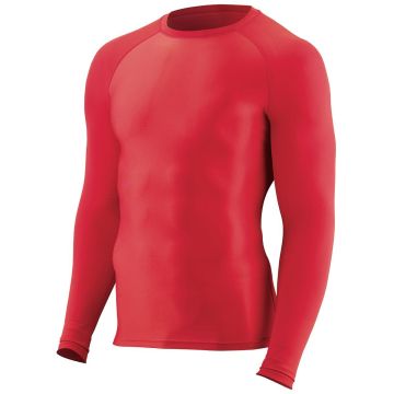 Augusta Sportswear 2605 Youth Hyperform Compression Long Sleeve Tee - RED