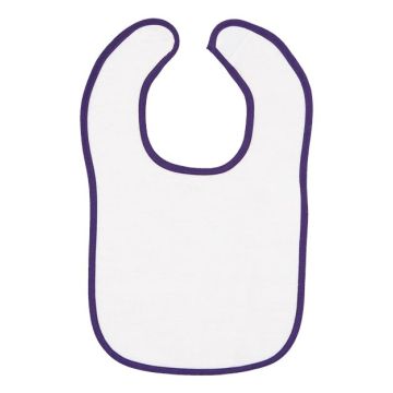 Rabbit Skins 1003 Infant Contrast Trim Terry Bib - One Size - Purple