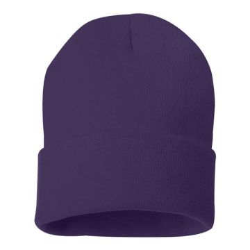 Sportsman SP12 12" Solid Cuffed Beanie - One Size - Purple