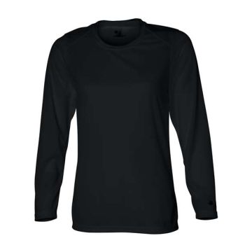 Badger 4164 Women's B-Core Long Sleeve T-Shirt - XS - Black