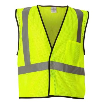 Kishigo 1193-1194 Economy Single Pocket Hook-and-Loop Mesh Vest - S/M - Lime