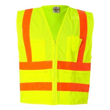 Kishigo 1197-1198 Prismatic Hydrowick-Lite Multi Zipper Vest - 5XL - Lime